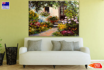 Colorful Flower Garden Painting Print 100% Australian Made