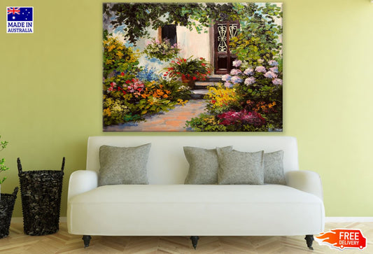 Colorful Flower Garden Painting Print 100% Australian Made