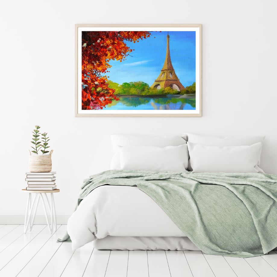 Eiffel Tower, Lake & Forest Paint Home Decor Premium Quality Poster Print Choose Your Sizes