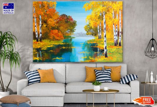 Autumn Tree Forest Oil Painting Print 100% Australian Made