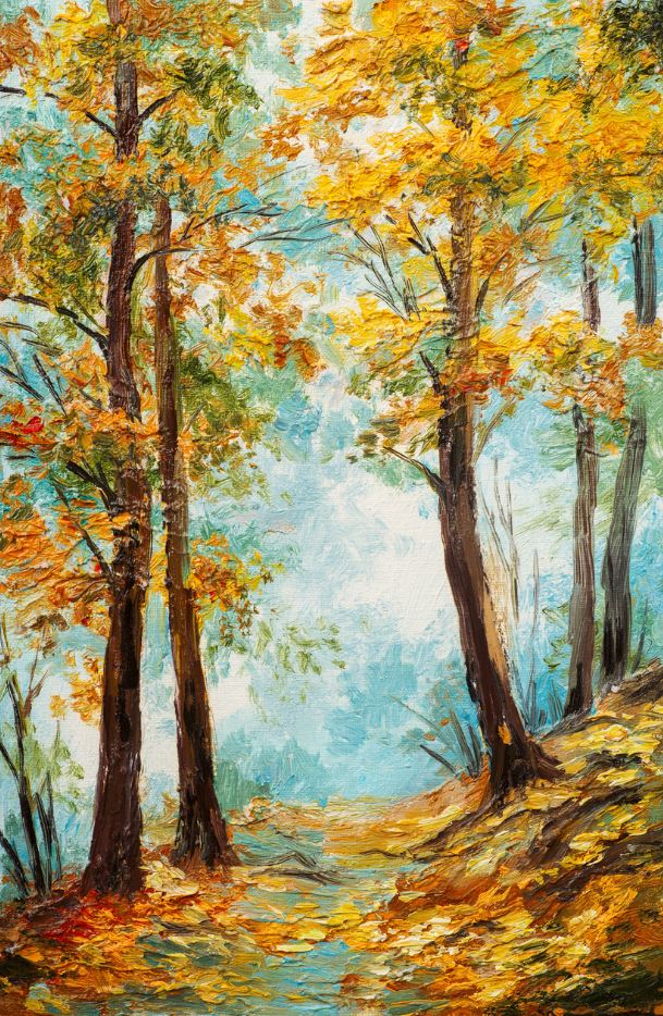 Colorful Forest Oil Painting Print 100% Australian Made