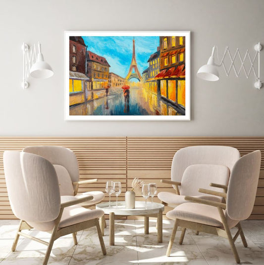 Eiffel Tower & People in Street Home Decor Premium Quality Poster Print Choose Your Sizes