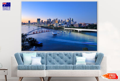 City & Sea Sky View Photograph Print 100% Australian Made