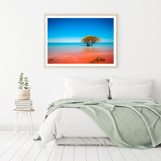 Tree in Sea Scenery Photograph Home Decor Premium Quality Poster Print Choose Your Sizes