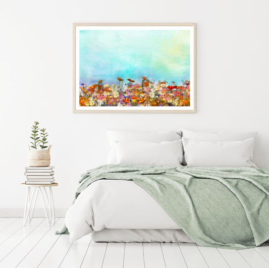 Colorful Flowers Watercolor Paint Home Decor Premium Quality Poster Print Choose Your Sizes