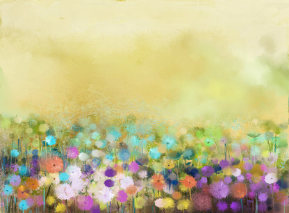 Colorful Flowers Watercolor Paint Print 100% Australian Made