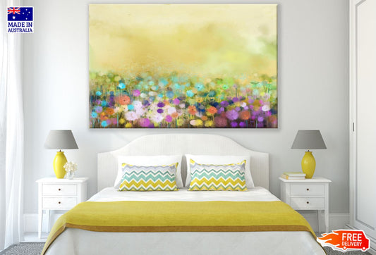 Colorful Flowers Watercolor Paint Print 100% Australian Made
