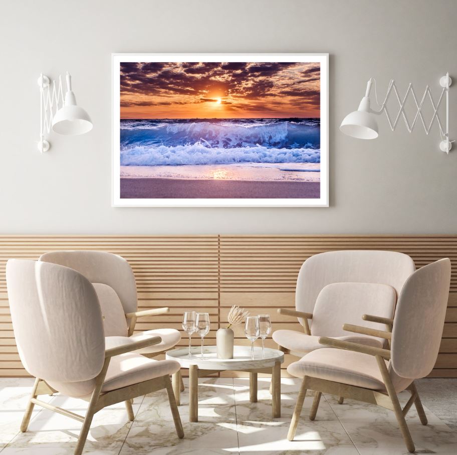 Sea Sunset Scenery Photograph Home Decor Premium Quality Poster Print Choose Your Sizes