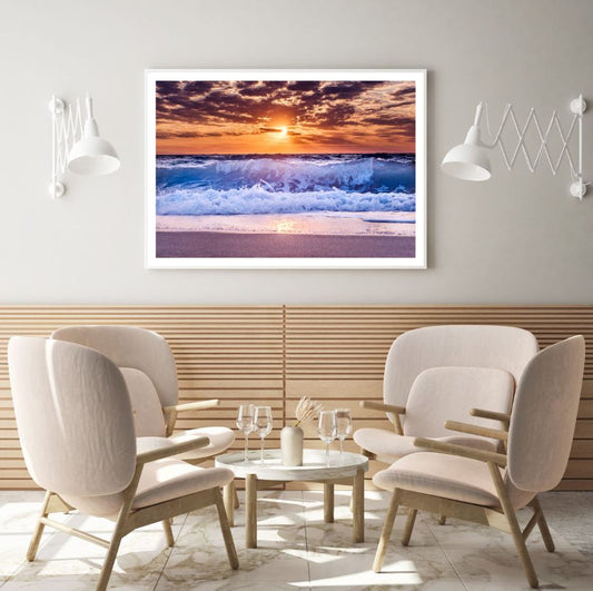 Sea Sunset Scenery Photograph Home Decor Premium Quality Poster Print Choose Your Sizes