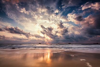 Sea Sunset Scenery Photograph Home Decor Premium Quality Poster Print Choose Your Sizes