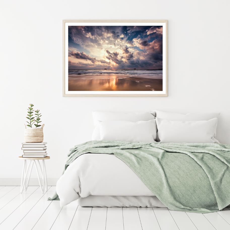 Sea Sunset Scenery Photograph Home Decor Premium Quality Poster Print Choose Your Sizes