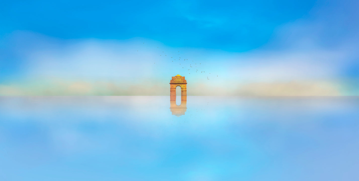 Building Column & Sea Photograph Print 100% Australian Made
