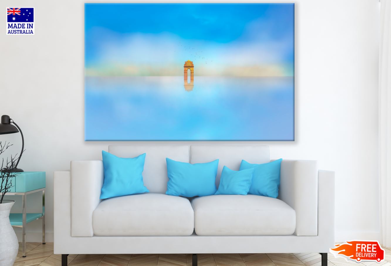 Building Column & Sea Photograph Print 100% Australian Made