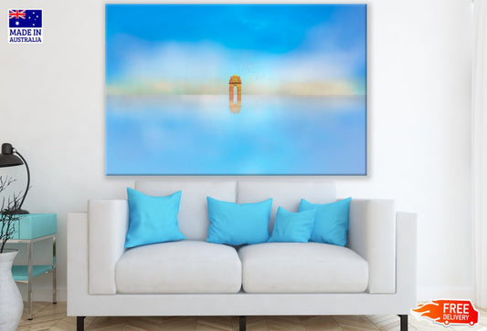 Building Column & Sea Photograph Print 100% Australian Made