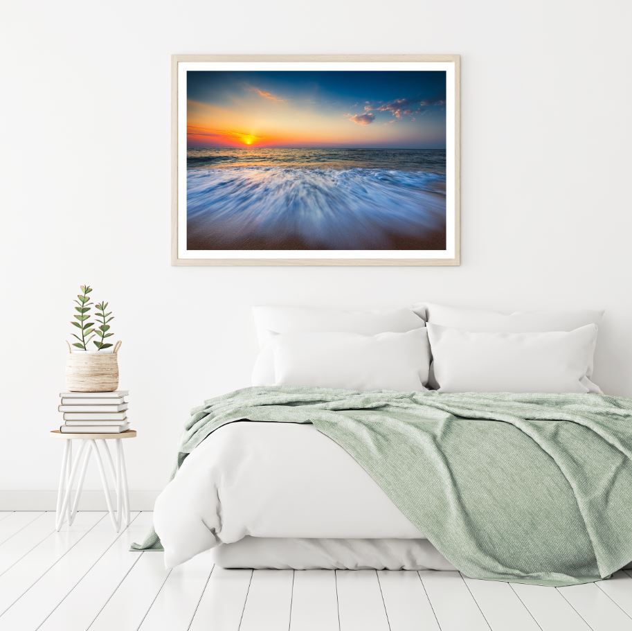 Sea Sunset Scenery Photograph Home Decor Premium Quality Poster Print Choose Your Sizes