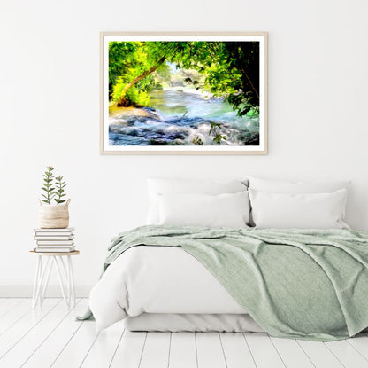 River Scenery Oil Painting Home Decor Premium Quality Poster Print Choose Your Sizes