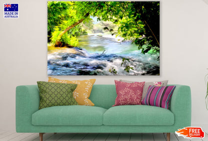 River Scenery Oil Painting Print 100% Australian Made