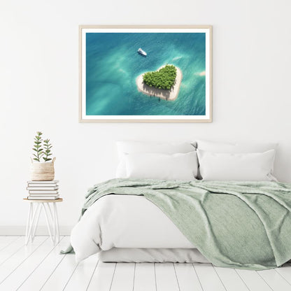 Heart Shaped Island on Sea View Home Decor Premium Quality Poster Print Choose Your Sizes