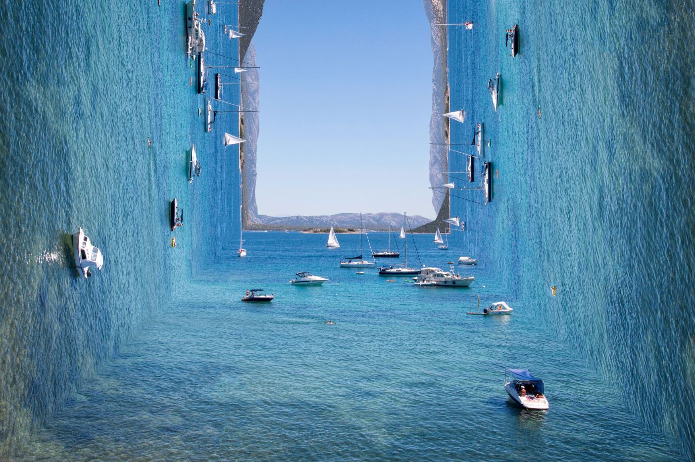 Boats & Sea Square Shaped Design Print 100% Australian Made