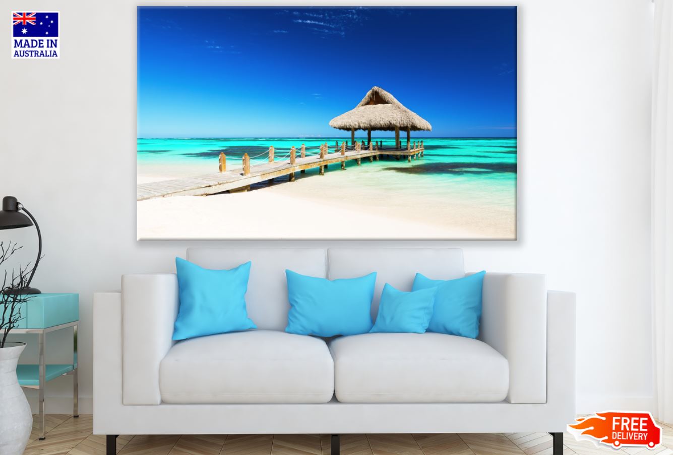Hut Over Wooden Pier Photograph Print 100% Australian Made