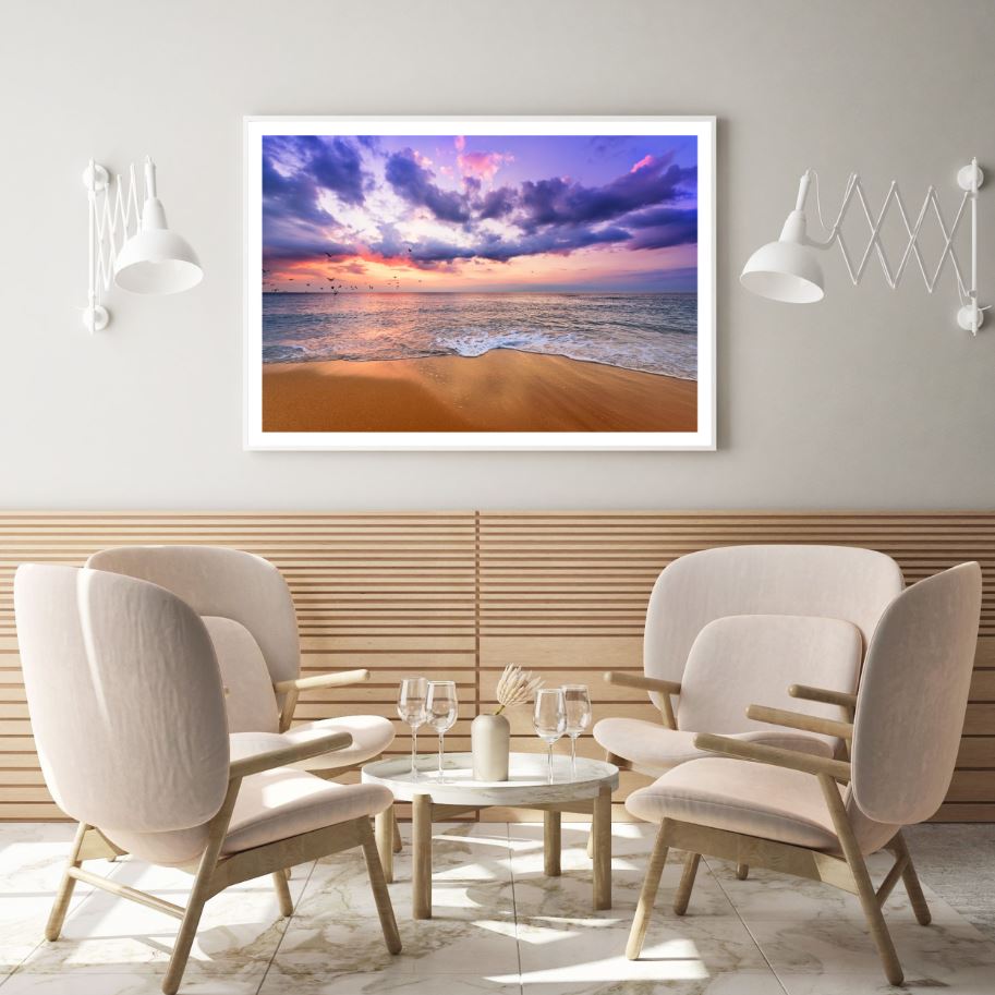 Sea Sunset Scenery Photograph Home Decor Premium Quality Poster Print Choose Your Sizes