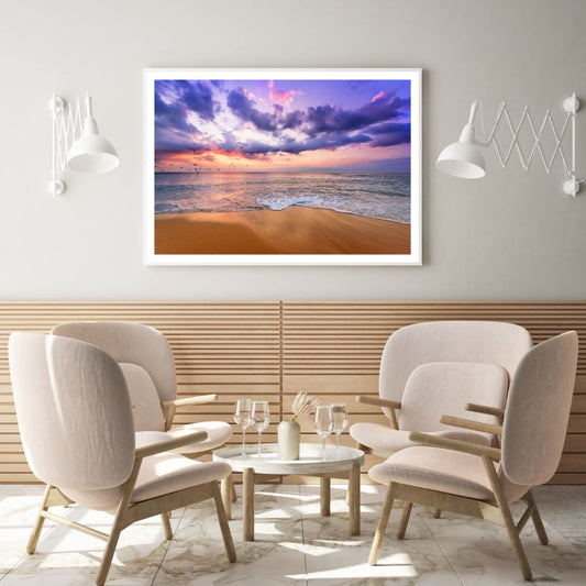 Sea Sunset Scenery Photograph Home Decor Premium Quality Poster Print Choose Your Sizes