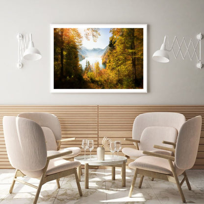 Misty Autumn Forest Photograph Home Decor Premium Quality Poster Print Choose Your Sizes