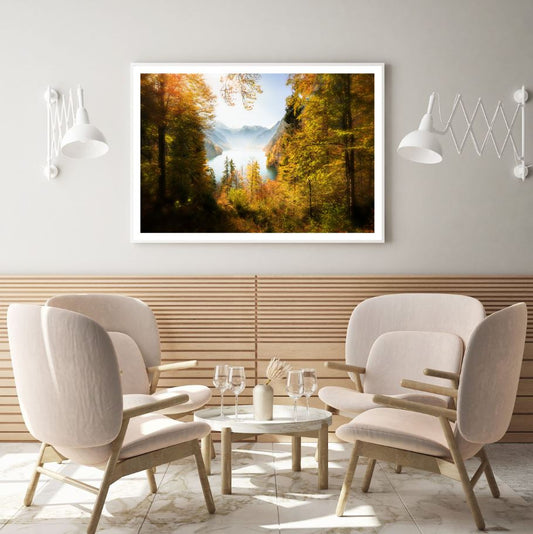 Misty Autumn Forest Photograph Home Decor Premium Quality Poster Print Choose Your Sizes