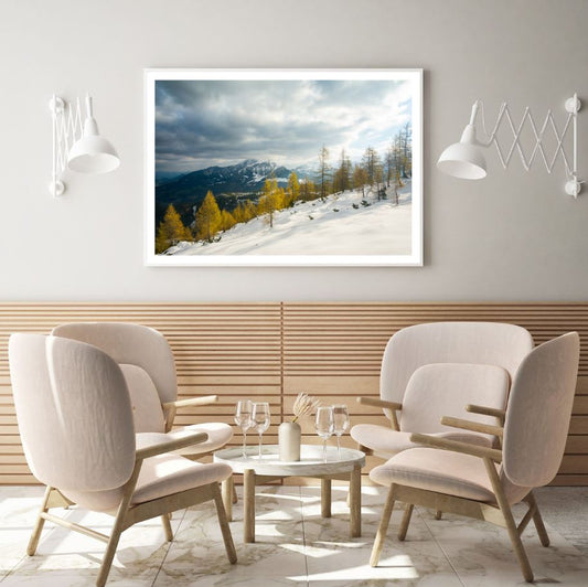 Forest on Hill Covered With Snow Home Decor Premium Quality Poster Print Choose Your Sizes