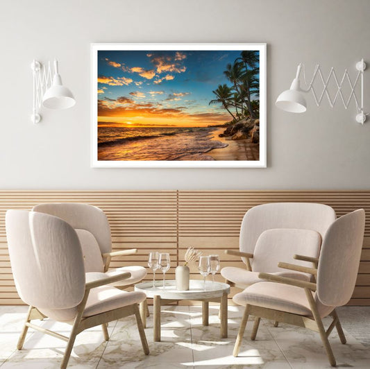 Sea Sunset Scenery Photograph Home Decor Premium Quality Poster Print Choose Your Sizes