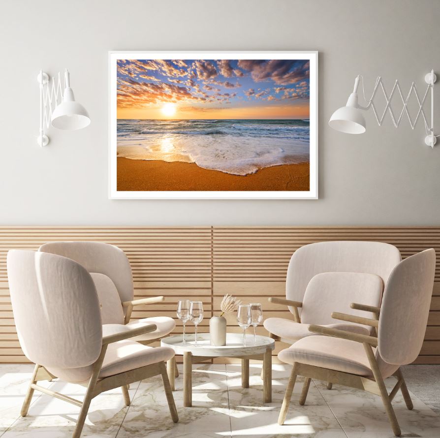 Sea Sunset Scenery Photograph Home Decor Premium Quality Poster Print Choose Your Sizes