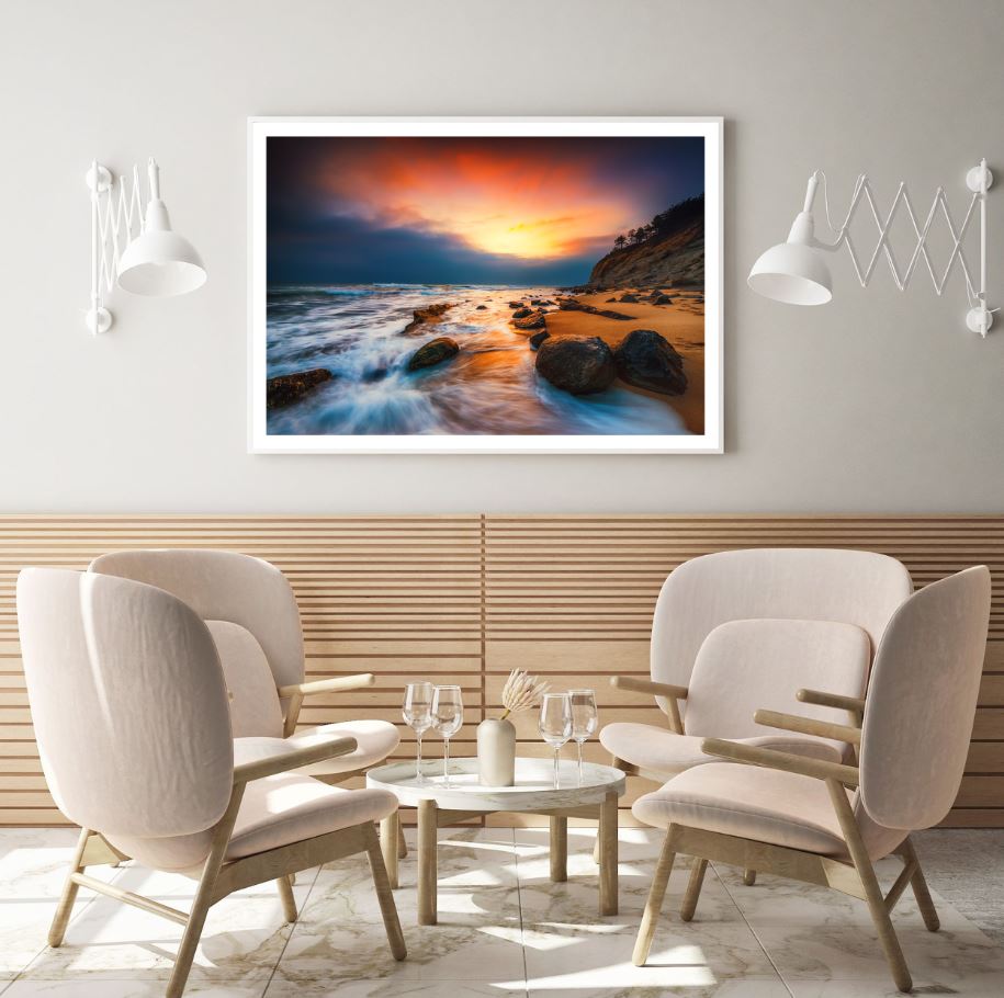 Sea Sunset Scenery Photograph Home Decor Premium Quality Poster Print Choose Your Sizes