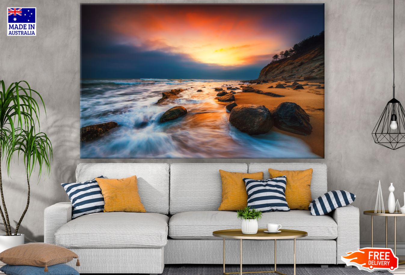 Sea Sunset Scenery Photograph Print 100% Australian Made