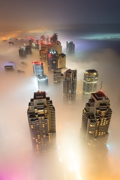 Misty City Sky View Photograph Print 100% Australian Made