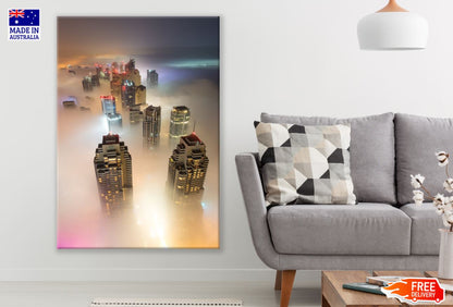 Misty City Sky View Photograph Print 100% Australian Made
