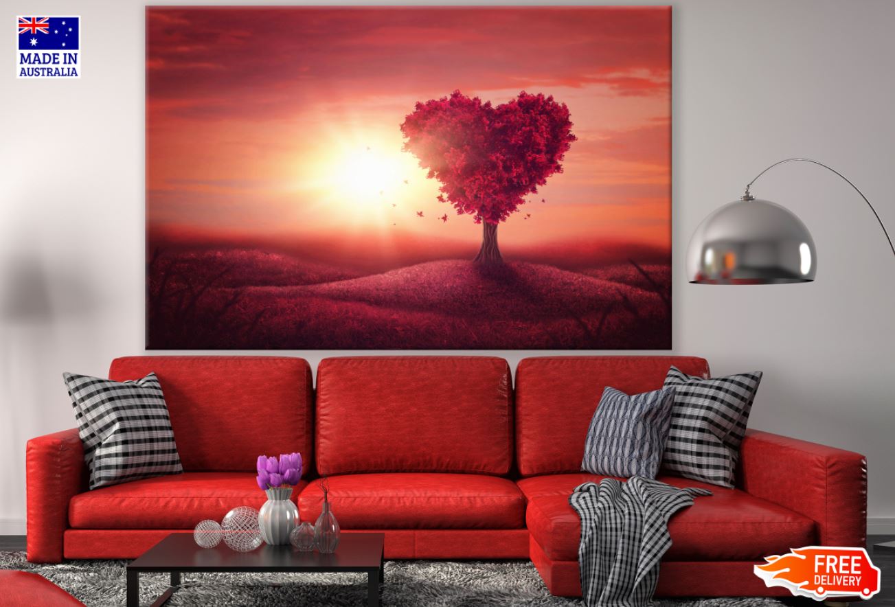 Heart Shaped Tree Abstract Design Print 100% Australian Made