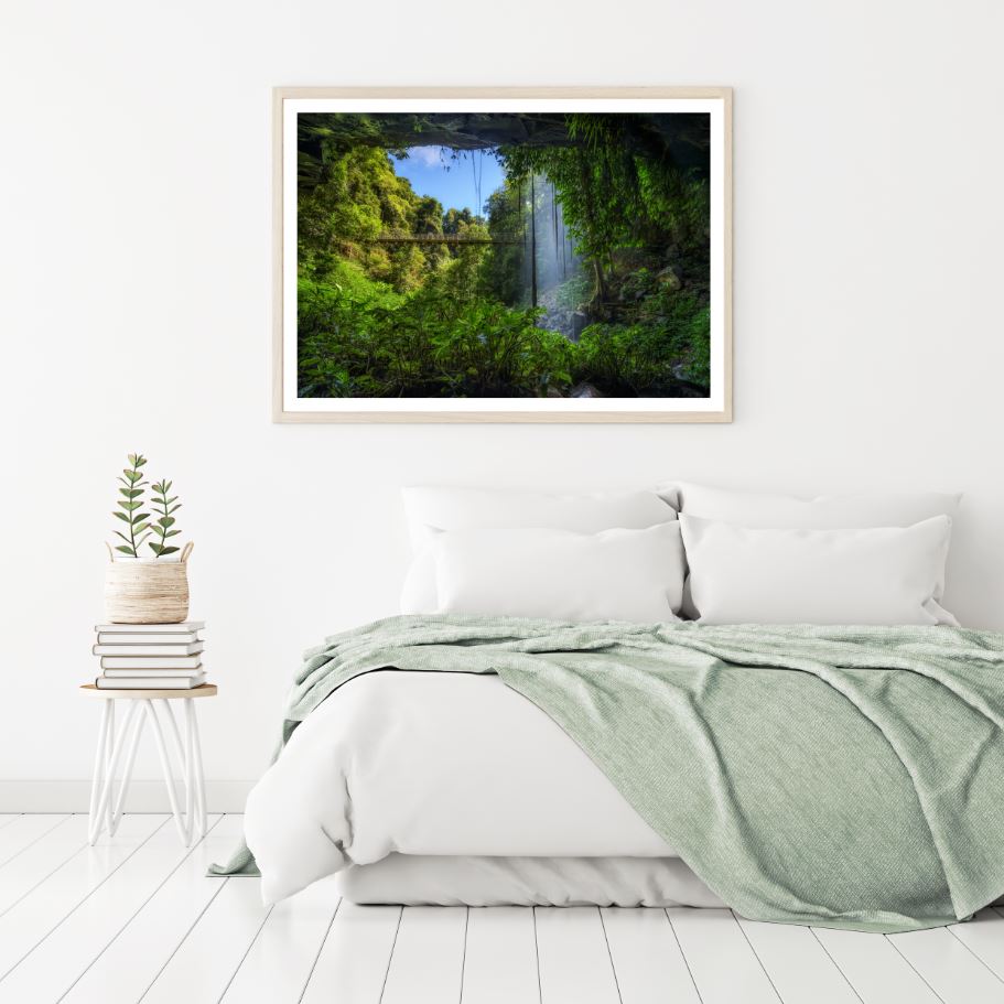 Wooden Pridge Over Forst Scenery Home Decor Premium Quality Poster Print Choose Your Sizes