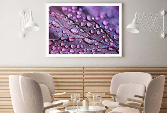 Waterdrops on Leaf Closeup View Home Decor Premium Quality Poster Print Choose Your Sizes