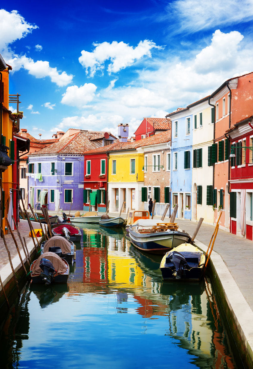 Colorful Buildings Near Canal Print 100% Australian Made