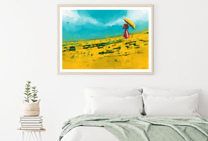 Girl with Umbrella & Flower Field Home Decor Premium Quality Poster Print Choose Your Sizes