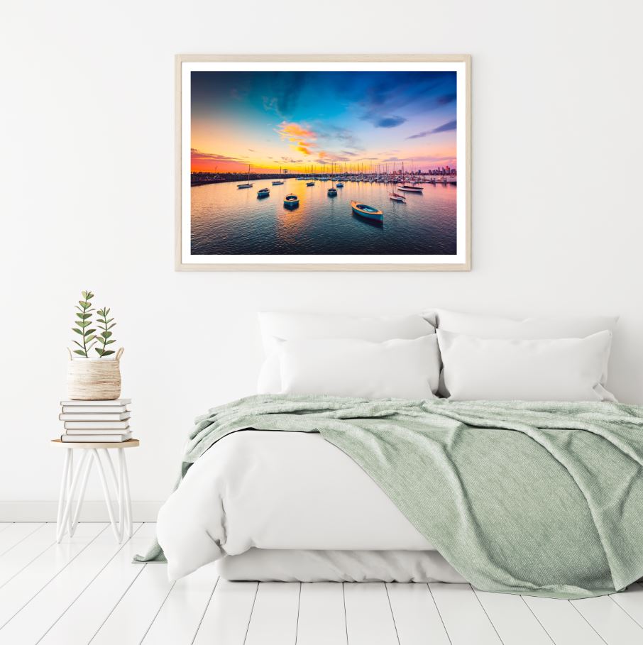 Boats on Sea Scenery Photograph Home Decor Premium Quality Poster Print Choose Your Sizes