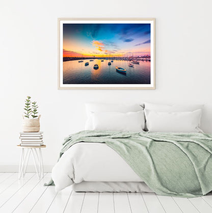 Boats on Sea Scenery Photograph Home Decor Premium Quality Poster Print Choose Your Sizes