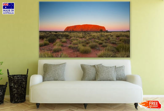 Majestic Uluru at Sunset Scenery Photograph Print 100% Australian Made