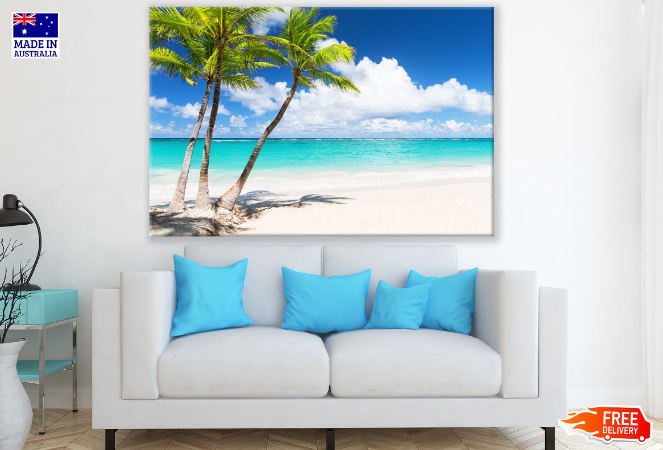 Palm Trees Near Sea Photograph Print 100% Australian Made