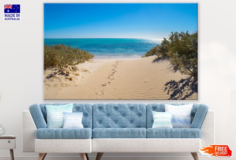 Sand Foot Steps to Sea Photograph Print 100% Australian Made