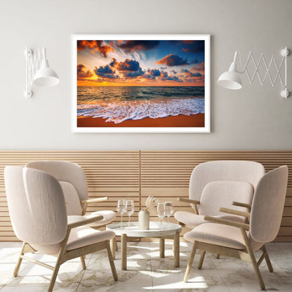 Sea Sunset Scenery Photograph Home Decor Premium Quality Poster Print Choose Your Sizes