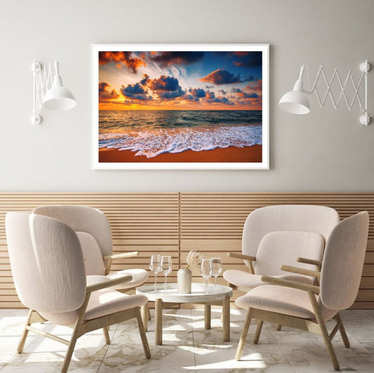 Sea Sunset Scenery Photograph Home Decor Premium Quality Poster Print Choose Your Sizes