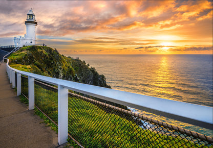 Light House & Sea Sunset Photograph Home Decor Premium Quality Poster Print Choose Your Sizes