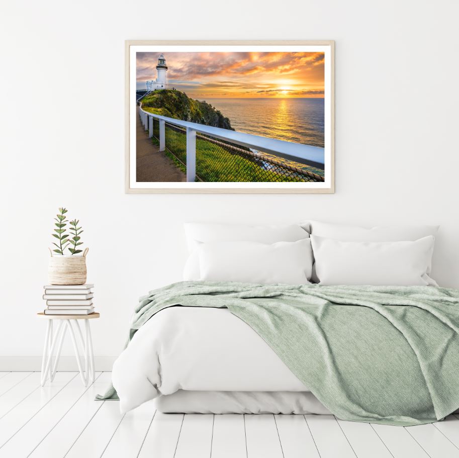 Light House & Sea Sunset Photograph Home Decor Premium Quality Poster Print Choose Your Sizes
