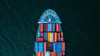 Ship on Sea Aerial View Scenery Print 100% Australian Made